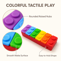 Collier sensoriel en silicone à mâcher en forme de bloc de construction pour enfants, jouet de dentition et de stimulation motrice orale