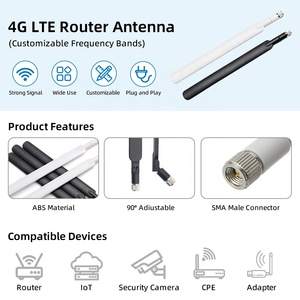 Antena Omnidireccional Compacta <span class=keywords><strong>4G</strong></span> para Montaje con Tornillo, GSM 698-960MHz, 50 Ohm, Señal SMA Macho, para Flotas de Vehículos, 1710-2700MHz - Product Image 2