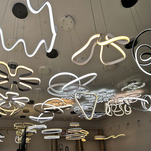 Металлические подвесные светильники, Коричневые круглые светодиодные Современные Люстры, освещение, Золотое кольцо, люстры, подвесные светильники - Product Image 6