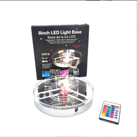 Base de lampe laser LED ronde à télécommande 12 pouces narguilé shisha lumière LED tasse plate bouteille base LED