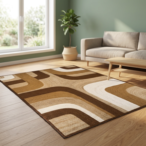 Tapis en jute tressé bohème moderne, rectangulaire, en jute naturelle, à poils moyens, réversible, taille personnalisée, pour l'extérieur, la chambre, la maison - Product Image 3