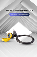 Connecteur USB 2.0 étanche IP65 avec câble d'extension, contacts en cuivre, boîtier en nylon