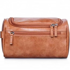 Trousse de toilette tactique imperméable personnalisée en cuir vintage pour homme, sac de voyage pour trousse de rasage, certifiée BSCI - Product Image 4