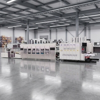 Machine automatique de fabrication de boîtes en carton, ligne d'emballage, imprimante flexo pour carton ondulé, rainureuse et machine à coller – Prix