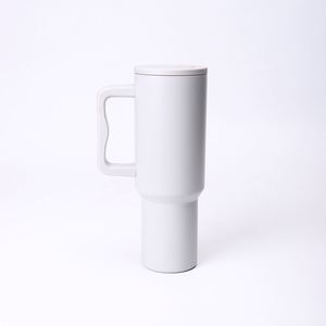 Travel <b>Car</b> H4.0 Handle <b>Mug</b> 40oz Double Wall Insulated Tumbler Lid Straw Anti-Slip OEM Custom Color - Product Image 4