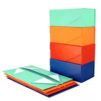 Boîte-cadeau magnétique rigide verte personnalisée de 7 pouces, carton, lamination mate, doublure en éponge pour bougie, emballage de fleurs pour la Saint-Valentin