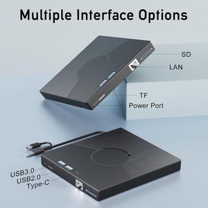 Unidad de DVD Externa 7 en 1, USB 3.0 y Tipo-C, con Ethernet, 3 Puertos USB, Ranura SD/TF para Computadora de Escritorio/Portátil/<span class=keywords><strong>Win</strong></span>/Linux/Mac OS - Product Image 4