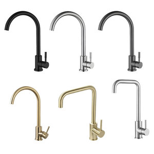 Stainless Steel Kitchen Faucet Single Handle 360 Degree Rotate Deck Mounted Modern Style Ceramic Valve Core - Product Image 3