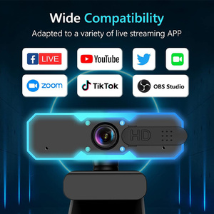 Privacy Cover Microphone and Speaker Live Streaming 1080P Full HD Laptop <strong>Desktop</strong> PC 60fps Autofocus USB Webcam Camera - Product Image 2