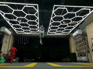 Plafonnier LED hexagonal en alliage d'aluminium, blanc neutre (4100K), angle de faisceau 360°, AC 85-265V, IP20, IRC80, pour garage de stationnement - Product Image 4