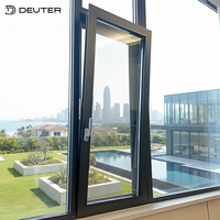 Ventana de Aluminio con Rotura de Puente Térmico, Tamaño y Color Personalizados, Doble Acristalamiento, para Diseño Arquitectónico
