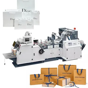 Paper Bag Brown Shopping Packaging Flat Handle Automatic Square Bottom Making Machine