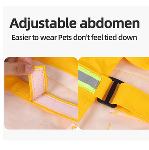 Chaqueta de lluvia <span class=keywords><strong>para</strong></span> mascotas con escote ajustable, Poncho con capucha, rayas reflectantes, a prueba de viento, impermeable, con agujero <span class=keywords><strong>para</strong></span> correa - Product Image 5