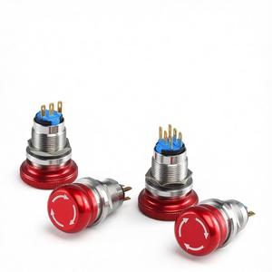 Botón de Parada de Emergencia Tipo Hongo de 22 mm, Interruptor de Seguridad con Bloqueo Giratorio, Resistente al Agua IP55, Pieza de Repuesto Industrial con Certificación CE RoHS - Product Image 2