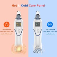Nettoyeur de pores facial rechargeable à compression chaude et froide, anti-points noirs, avec 5 niveaux d'aspiration et écran LCD