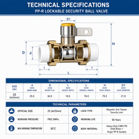 Vanne à boisseau sphérique en laiton à angle droit, filetage mâle PPR, connexion manuelle NPT/BSP, personnalisable OEM, pour alimentation en eau - Vente en gros usine