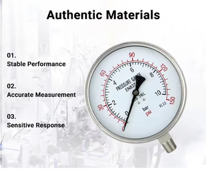 मेरुइकेसी उच्च गुणवत्ता 250 मिमी स्टेनलेस स्टील दबाव गेज 1.6% 0-400बार थ्रेड कनेक्शन वैक्यूम मैनोमीटर - Product Image 6