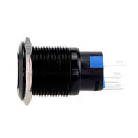 Interrupteur à bouton-poussoir en métal étanche et anti-explosion, 19 mm, tête ronde plate noire, 220 V, éclairage RVB