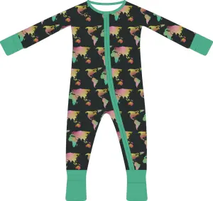 Custom Print Newborn Baby Onesie Clothes Kids Clothing Long Sleeves Bamboo Footie Romper Zipper Baby Pajamas