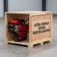 Petite motobineuse sur chenilles pour le labourage et le desserrage des champs agricoles