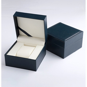 Bestyle Luxe Donkerblauwe Stijve Klep Deksel Geschenkverpakking Pu Lederen Dozen Voor Horloge Accepteren Uw Logo - Product Image 4