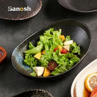 SANOSH Vaisselle en porcelaine de style japonais, petit bol ovale pour collations, plat à sauce soja, bols à condiments et épices