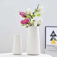 Vase à fleurs en céramique blanche minimaliste moderne, centre de table, décoration de salon, salle à manger, décoration de la maison, vente en gros en Chine