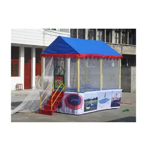 Nieuwe Model trampoline rechthoekige met tent en dak (QX-117F)/fun trampolines/trampolines met netten