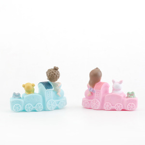 Décoration de gâteau bleu poudre <span class=keywords><strong>petit</strong></span> train princesse <span class=keywords><strong>prince</strong></span> poupée ornement garçon fille gâteau d'anniversaire décoration gâteau topper jouet - Product Image 6