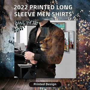 Camisas de Moda para Hombre 2022 OEM/ODM, Transpirables, de Manga Larga, Corte Entallado, Estampadas - Product Image 2