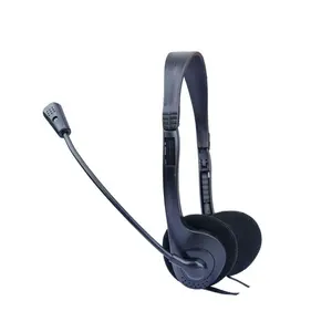 Headset On-Ear Ringan dengan Mikrofon, Headset Berkabel Gaya Klasik dengan Mikrofon Harga Rendah