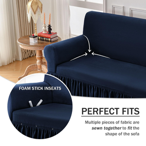 Inthetrend Jacquard Velvet Floral Modern <b>Sofa</b> <b>Cover</b> Skirt Elastic <b>Stretch</b> Washable Slipcover Sectional <b>Sofa</b> Non-slip Seat <b>Covers</b> - Product Image 4