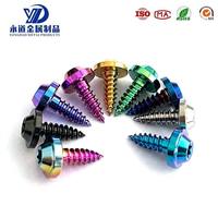 Vis autotaraudeuses Torx en titane TC4 de grade 5, M4*15 M5*15, anodisées multicolores, pour pièces de modification personnalisées de moto