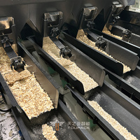 Machine de remplissage automatique de granulés de céréales haute précision 1kg 2kg 5kg pour riz, blé, maïs, avec pesoir linéaire et étiqueteuse pour sacs plastiques