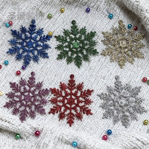 6 stuks besprenkelde glitter sneeuwvlok kerstversieringen 10,5 cm diverse kleuren hangende decoraties voor kerstboom winterfestival - Product Image 3
