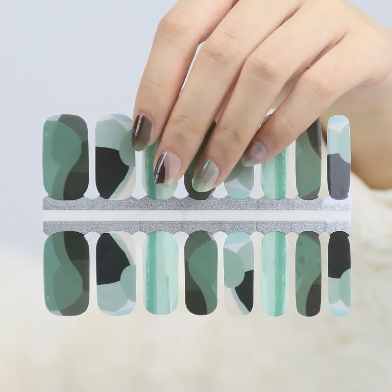 Лидер продаж, популярный дизайн, гелевые обертки для ногтей Huizi, тысячи дизайнов, наклейки для ногтей