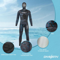 DIVESTAR Desain Baru 3mm Neoprene Camo Penahan Panas Lapisan Titanium Tahan Air Ukuran Besar Pria Pakaian Selam Spearfishing Berburu