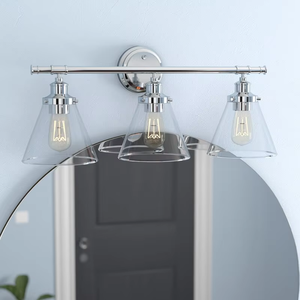 Wholesale Makeup Light Modern Interior Wall Light Mounted <strong>Lamp</strong> Glass <strong>Shade</strong> Brushed Nickel Finish <strong>Bathroom</strong> Room - Product Image 6