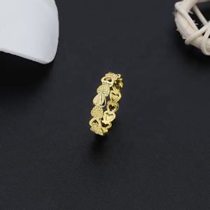 Anillo de Compromiso de Latón Chapado en Oro de 24K al por Mayor JXX, Estilo Clásico Simple, Joyería para Mujer, Oro de Dubái - Product Image 6