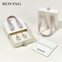 Boîte à bijoux personnalisée écologique avec tiroir en papier, boucle d'oreille, bague et collier, emballage avec poignée