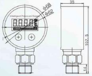 Bateria <span class=keywords><strong>5</strong></span> unidades Manômetro Digital Display LCD Caldeira Monitoramento de Vapor-Água em Usinas Térmicas NPT1/4 Manômetro - Product Image 6