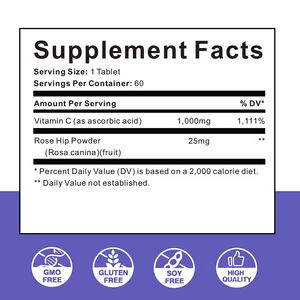 Tabletas masticables de vitamina C de fórmula personalizada OEM/ODM, suplemento antioxidante de soporte inmunológico vegano sin OGM, refuerzo nutricional para adultos - Product Image 3