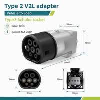 Adaptateur de décharge V2L Type 2 vers EU Schuko 16A 3,6 kW, connecteur de décharge portable pour véhicules électriques MG Renault Kia BYD, camping en plein air