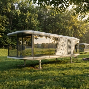 Casa Prefabricada Modular de Lujo Ecológica Moderna de China, Contenedor de Acero con Baños de Madera, Estructura de Acero Galvanizado, Casa Espacial Tipo <span class=keywords><strong>Apple</strong></span> - Product Image 1