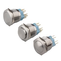Interrupteur à bouton-poussoir momentané ou à verrouillage en métal robuste de 25 mm, homologué CE