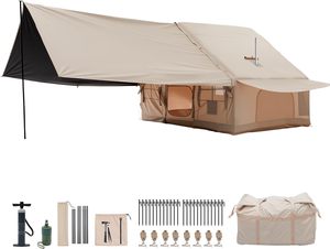 Carpa de Camping Inflable CZFIT, Portátil, para Exteriores, Cuatro Estaciones, Fácil de Instalar, Apertura Rápida, Impermeable, Resistente a los Rayos UV, Una Habitación, 3-4 Personas - Product Image 1
