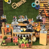 Centros de Mesa de Panal de Abeja para Cumpleaños de Bicicleta de Montaña, Decoraciones de Cumpleaños de Bicicleta BMX para Adolescentes y Adultos, Adornos de Mesa con Temática de Bicicletas de Carreras