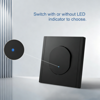 Série HW 16A 250V Interrupteur à bouton lumineux en PC durable, design moderne de luxe, bornes sans vis, IP20, 1 à 3 gangs, pour usage domestique UE