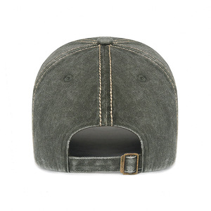 Washed Denim Baseball Cap With Leopard Patch Unisex Sun Protection Hat Gray - Product Image 3