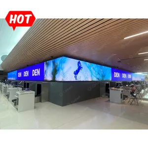 P1.9 P2.6 4 Sided Indoor Square Shape Column Led Display Screen For Shop Right Angle Wall Mount Led Video Wall
